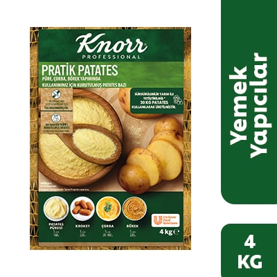 Knorr Pratik Patates 4KG - Mutfaktaki operasyonu azaltır, böylece hijyeni arttırmaya yardımcı olur. Stok kontrolünü kolaylaştırır.